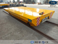 Chariot de transfert électrique sur rail 10T, recharge intelligente, autonomie de 8h en charge complète, dimensions personnalisées, pour atelier/entrepôt/port.