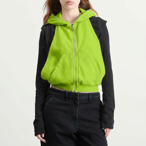 Gilet sans manches à capuche blanc pour femme, veste décontractée en tricot - Product Image 6