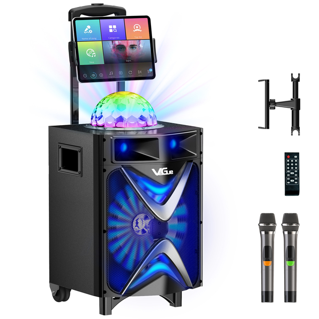New Arrival VeGue VS-1088 Professional Chinese RGB Karaoke Speaker Machine with Mic and Bluetooth for Kids and Family