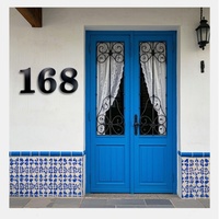 Plaques de porte flottantes noires de 30 cm |   Numéros de maison modernes en acrylique antirouille, installation par vis, garantie 1 an pour porte et garage