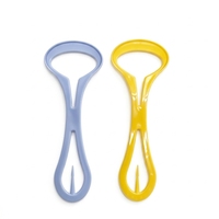 Grattoir à langue en plastique 2 en 1 avec cure-dents intégré, haleine fraîche, nettoyeur de langue portable pour les voyages