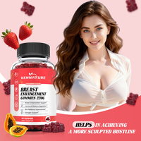 Gummies Vennature pour l'amélioration mammaire, extrait de Pueraria Mirifica et de papaye pour l'équilibre hormonal, le remodelage corporel, le raffermissement des hanches et de la peau