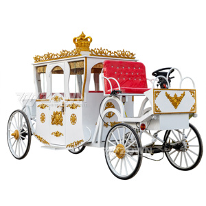 Carroza Real de Boda Eléctrica de 4 Ruedas con Adornos Dorados e Interior Rojo para Parque de Atracciones o Uso en Festivales - Product Image 6