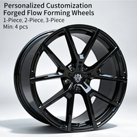 Jantes Flowtone Noir Brillant avec Face Usinée 20 Pouces 5x120 5x112 Jantes en Alliage à Double Rayon en Y pour BMW Audi Series Benz Tesla