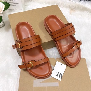 รองเท้าแตะสไลด์แพลตฟอร์มหนาขนาดใหญ่ยี่ห้อ Zapatos รุ่นปี 2026 พร้อมหัวเข็มขัดโลหะ ราคาประหยัด รองเท้าส้นแบนสไตล์ลำลองสำหรับผู้หญิง - Product Image 4
