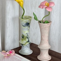 Vase à fleurs en onyx marbré naturel RF, vase en pierre sculpté à la main, décoration d'intérieur, vase en marbre pour table de salon, hôtel