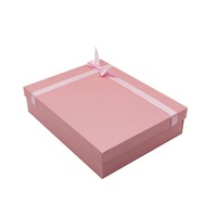 Creative Pink Tear-Resistant Paper Bow Foldable Gift Box Festival Gift Packaging Box, Wedding Favor & Souvenir Paper Box