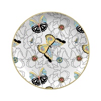 Service de vaisselle en porcelaine osseuse 4 pièces ensemble d'assiettes nouveau papillon vaisselle en céramique assiette de présentation de mariage pour table d'événement restauration