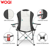 Chaise de camping WOQI pour l'extérieur, chaise de voyage, randonnée, plage, pêche avec porte-gobelet et sac de transport, supporte jusqu'à 160 kg