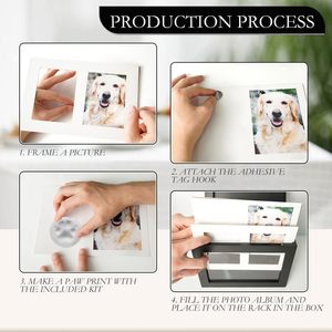 Wholesale Dog & Paw Print Wooden Pet Memorial <b>Box</b> with Frame Set Imprint Kit Photo Display Eco-Friendly Urn <b>for</b> <b>Ashes</b> - Product Image 2