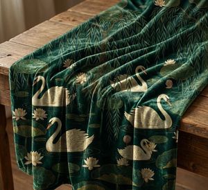 Tela de tapicería estampada Premium Swans In Bloom por yarda, tela decorativa con diseño floral de cisnes para muebles, cojines de sofá y cortinas. - Product Image 5