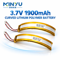 Batterie au lithium polymère incurvée personnalisée 3,7 V 1900 mAh 5527170, pack de batteries LiPo rechargeables pour casques VR et appareils portables
