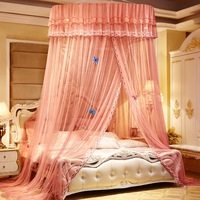Moustiquaire de lit carrée pliable en polyester, élégante et moderne, pour lit King Size, écologique, sans installation, pour la maison