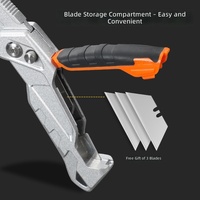 Couteau industriel pliant à trois vitesses pour découpe de papier et dénudage de câbles électriques, en alliage d'aluminium, robuste, pour usage transfrontalier