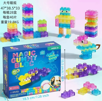 Magische Gummiblock 40-teiliges Set Weiche Bausteine Transparente Flexible Stapelsteine Pädagogisches Konstruktionsspielzeug Geschenk für Kinder