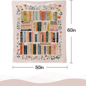 Colorful Book Flannel <b>Blanket</b> <b>Throw</b> <b>Blanket</b> Nap <b>Blanket</b> Fade Resistant Lightweight for Travel Camping Custom Print Wholesale - Product Image 3