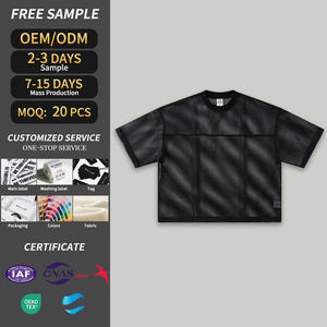 T-shirt da uomo OEM/ODM t-shirt in stile Boxy oversize in maglia a strati Versatile a maniche corte in poliestere da uomo - Product Image 2