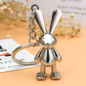 Creative Gift Rabbit Year Key Chain Foreign Trade High Quality 3D Pendant Metal Key Chain Zodiac Rabbit Key Chain