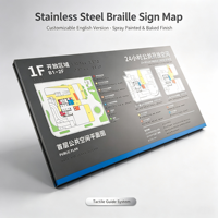 Panneau de signalisation et de cartographie en braille en acier inoxydable, finition peinte au pistolet et cuite au four, taille personnalisable, modèle 005, multi-usage - XiaoYao