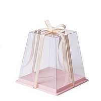 Boîte à gâteau transparente en plastique, haute et de forme irrégulière, pour pâtisserie occidentale