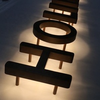 Enseigne lumineuse pour entreprise, boîte à enseigne LED avec lettres 3D rétroéclairées personnalisées, enseignes en métal inoxydable pour la publicité extérieure