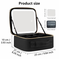 Organisateur de maquillage de voyage professionnel en polyester à pois, couche détachable, boîte de rangement, mini sac à main