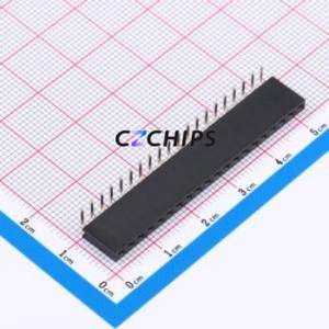 XDM254-1-20-W-8.5-G0 Pin Socket Bent Lead Through Hole,P=2.54mm Connector 1x20P 2.54mm Square Hole Right Angle Insert - Product Image 1