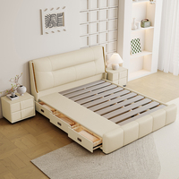 Einfaches Modernes Hochwertiges Polsterbett, Massivholz-Bettgestell, Weich & Komfortabel, Ideal für Schlafzimmer, Villen und Apartments