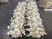 L-FR067 gros chemin de fleurs artificielles pour la décoration de mariage fleurs roses coureur allée fleur chemin de table rangée pour la décoration de mariage