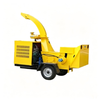 Broyeur de branches hydraulique certifié CE, machine mobile pour broyer les brindilles d'arbres, pour le recyclage des déchets paysagers
