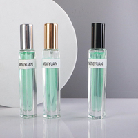 Bouteille de parfum de brume de pulvérisation de haute qualité récipient en verre carré pour parfum bouchon électrolytique atomiseur de parfum rechargeable 10ml