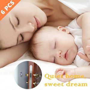 Protecteurs muraux auto-adhésifs de butée de porte 6 pièces-Protections de pare-chocs en caoutchouc souple et transparent pour la maison et le bureau, absorbant les chocs - Product Image 4