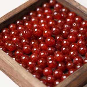 赤瑪瑙ビーズ、ルビー丸玉、散りばめられたビーズ、ヒーリングパワー、ジュエリー、ストーンビーズ、ブレスレット、ネックレス製作の卸売 - Product Image 1