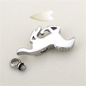Collana Commemorativa a Forma di Cavallo Swift in Acciaio Inossidabile Placcato Argento, Gioiello Urna per Ceneri Funerarie - Product Image 4