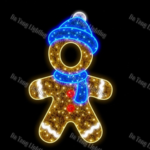 <b>Gingerbread</b> <b>Man</b> Christmas Light Sculpture for Commercial Streets Shopping Plazas Parks Resorts and Festival <b>Decor</b> - Product Image 5