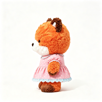 Peluche renard mignon avec robe en dentelle à pois, jouet en peluche doux et moelleux, peluche renard kawaii, cadeau pour enfants, jouet en peluche renard