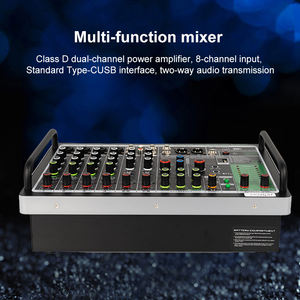 Mini console de mixage USB à 8 canaux, 99 <span class=keywords><strong>Dsp</strong></span>, contrôleur DJ, masques, mixeur karaoké, amplificateur, système audio - Product Image 4