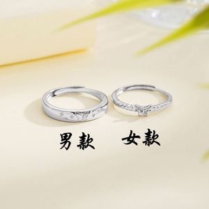 Silver Plated Romantic Zircon butterfly <b>Couple</b> <b>Ring</b> Open Wedding Lover <b>Ring</b> for Women Men Wedding Engagement Party Jewelry - Product Image 6