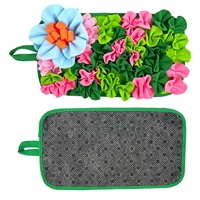 Tapis olfactif interactif pour petits animaux (lapins, chiens, hérissons, cochons d'Inde, souris) – Motif floral mignon en polyester pour la recherche de nourriture