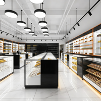 Vitrine de présentation de tabac moderne de luxe sur mesure, mobilier pour magasin de tabac, OEM ODM, écologique, haute qualité, vitrine de vente au détail à LED