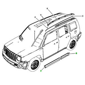 Jeep Patriot Decorative Stripe Trim 5182566AC 5182567AC 5182578AB 5182579AB Plastic Body <b>Kit</b> for MK <b>Model</b> - Product Image 4