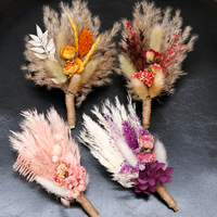 G87 Décoration de gâteau de mariage de Noël personnalisée et personnalisée Fournitures de fête d'anniversaire avec décorations de pampas séchées et de feuilles