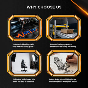 Chaise ergonomique hybride AJUNION, chaise de <span class=keywords><strong>gamer</strong></span> en tissu, appui-tête 4D, accoudoirs 3D, soutien lombaire, chaise de jeu, supporte jusqu'à 300 lb - Product Image 5