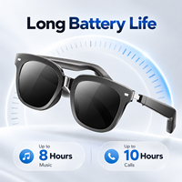 Lunettes de soleil intelligentes avec verres UV400 5.3, batterie 220 mAh, autonomie musicale 8h, branches détachables, double micro, audio sans fil à oreille ouverte