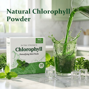 Poudre de Chlorophylle Naturelle Sans Sucre Personnalisée Saveur Menthe, Pack de 30 Bâtonnets, Boisson Instantanée en Poudre à Base de Jus Vert Herbal, ODM - Product Image 2