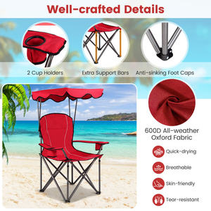 DB Portable Durable Moon Chair Cadre en aluminium avec tissu Oxford Léger pliable Beach Canopy Chair Porte-gobelets pour une utilisation dans le parc - Product Image 2