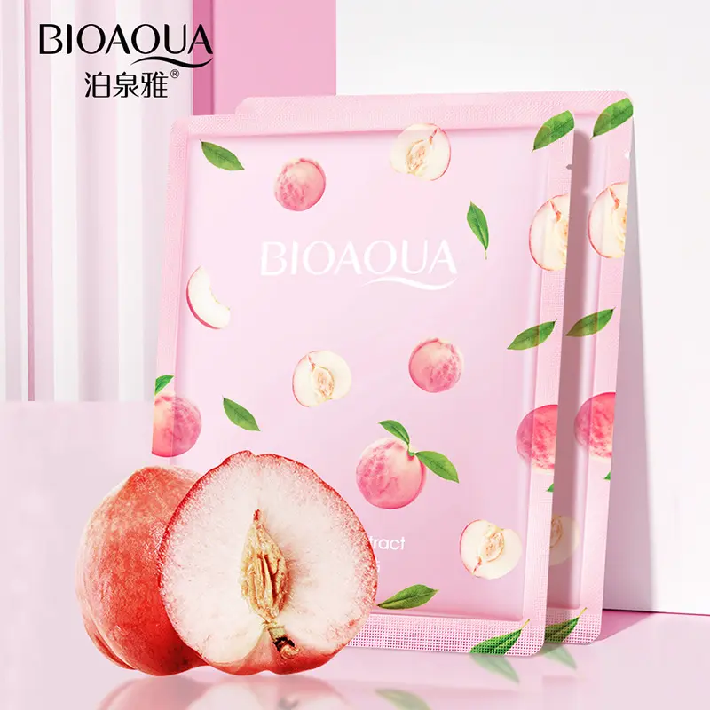 OEM Wholesale peach hyaluronic acid beauty face sheet mask moisturizer whitening facial mask