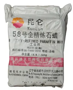 China Kunlun Brand green stripes semi refined paraffin wax 58 60 good price