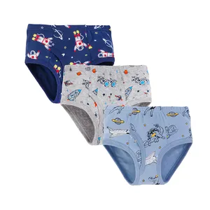 Best Sell Kids Star Cartoon Underwear Meninos Briefs 100% Puro Algodão Calças Curtas Calcinhas das Crianças 3-12 Anos