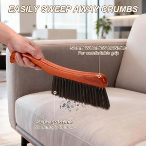 2 Spazzole a Mano da 33 cm con Setole Morbide, Spazzola per la Pulizia con Manico Curvo e Quattro File di Setole per Auto e Letto - Product Image 4